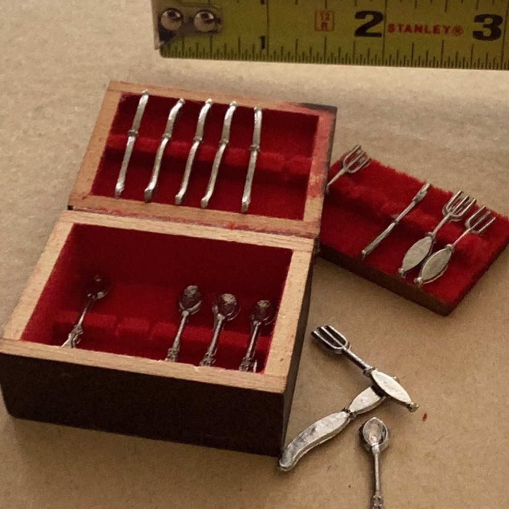 Miniature Silver Cutlery Set for Dolls